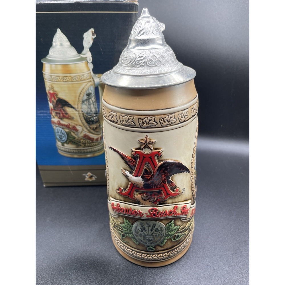 1986 Budweiser Stein Lidded Limited Edition III Ceramarte w/ Box & COA